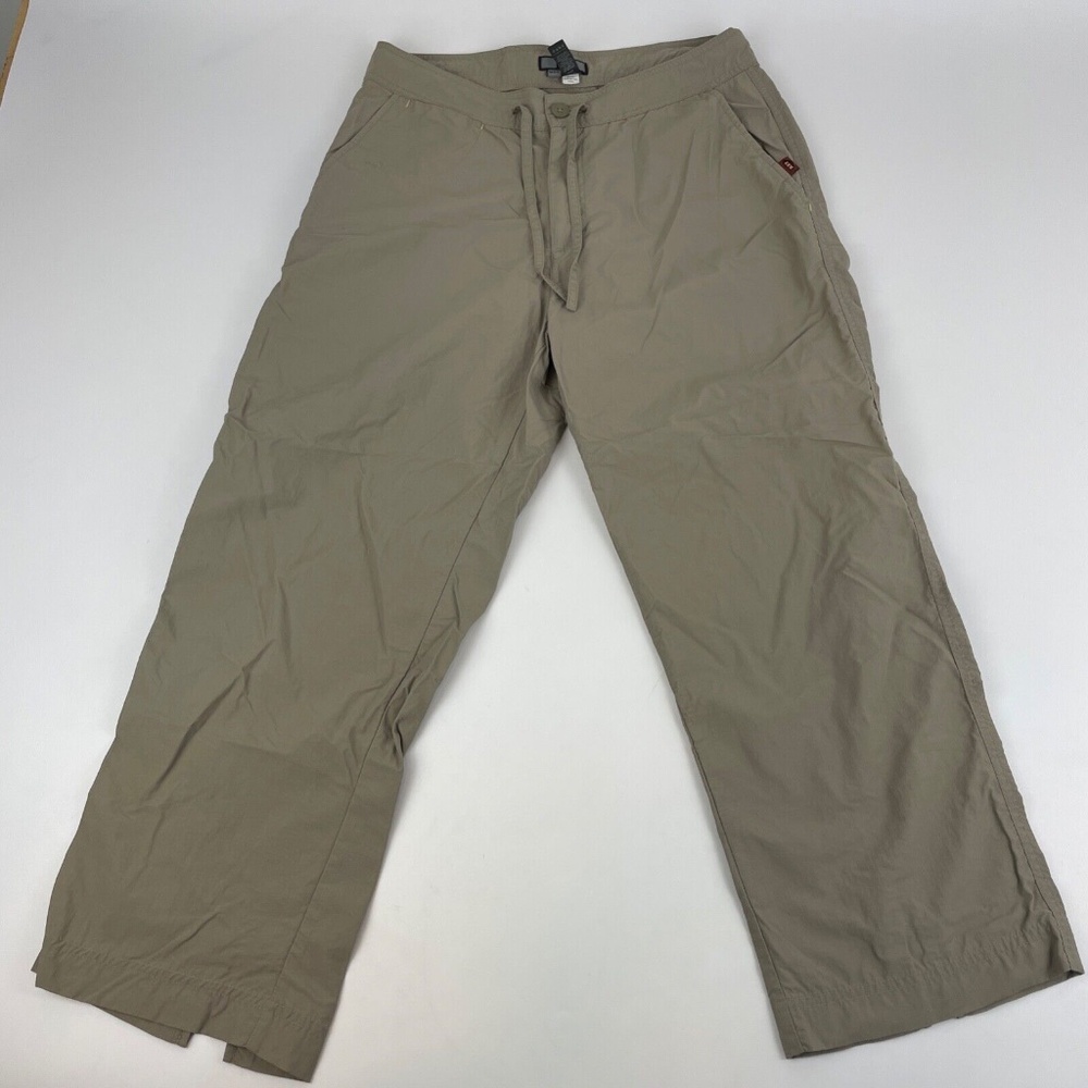 REI Womens Size 10 Nylon Capri Hiking Pants Lightweight UPF 50+ Wide Led Beige